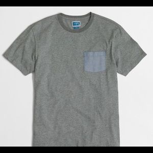 J Crew Chambray Pocket T-shirt Slim Fit Size L